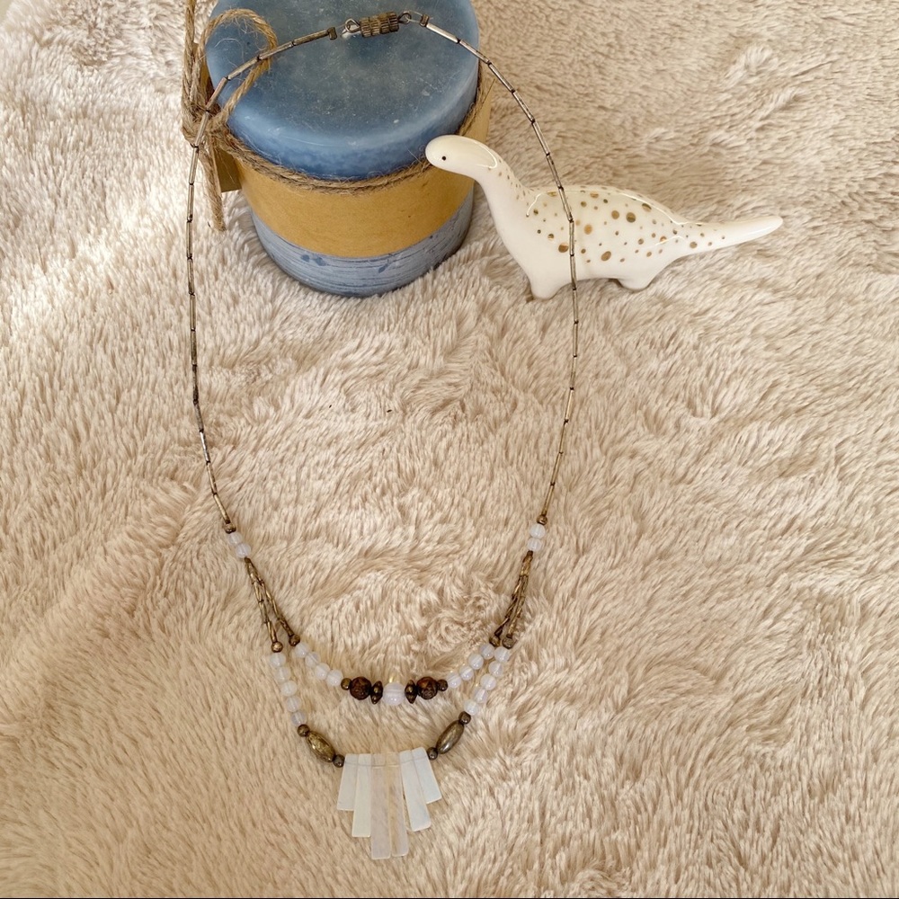 Silver and blue necklace